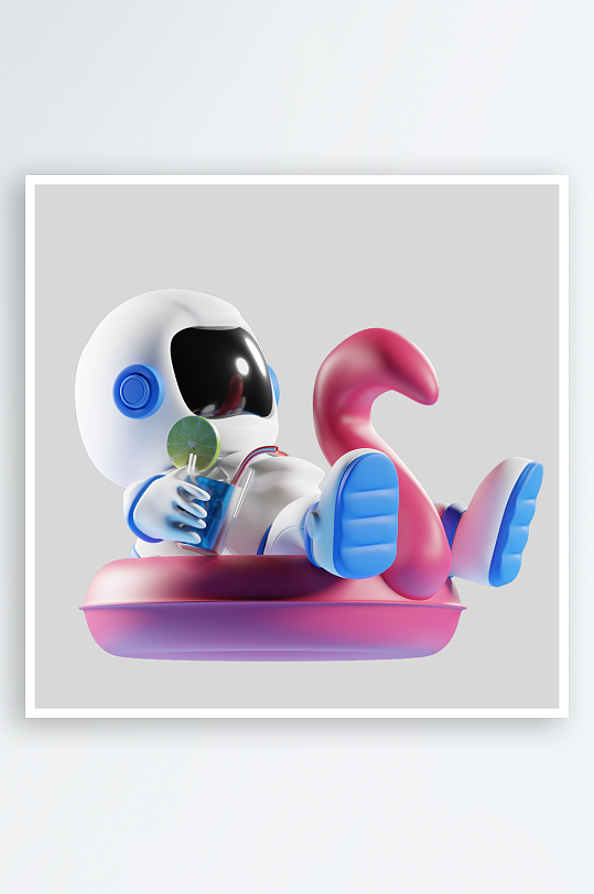 立体卡通宇航员模型-众图网