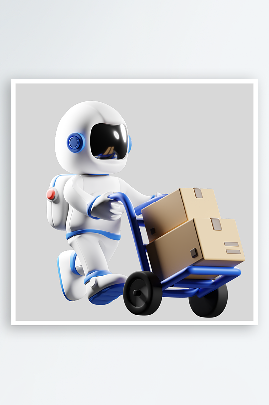 立体卡通宇航员模型-众图网