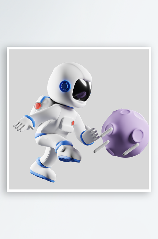 立体卡通宇航员模型-众图网