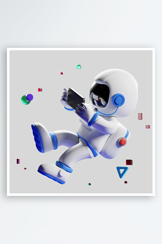 立体卡通宇航员模型-众图网