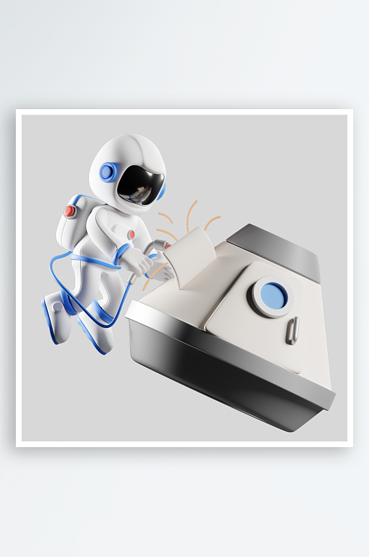 立体卡通宇航员模型-众图网