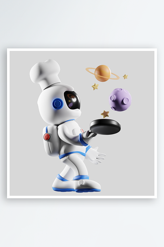 立体卡通宇航员模型-众图网