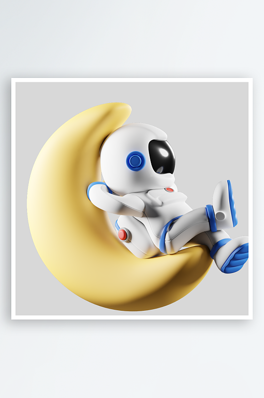 立体卡通宇航员模型-众图网