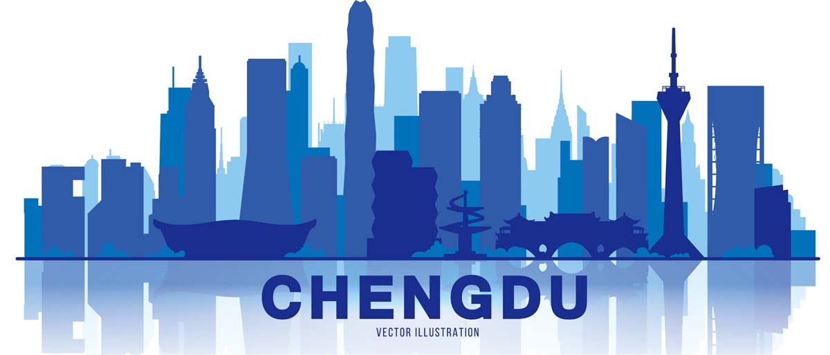国潮插画字体设计国内旅游成都城市印象海报素材