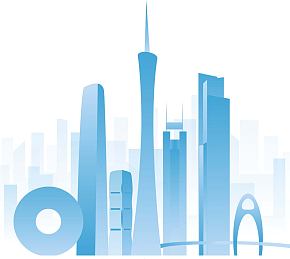 广州城市地标建筑剪影插画素材下载-众图网