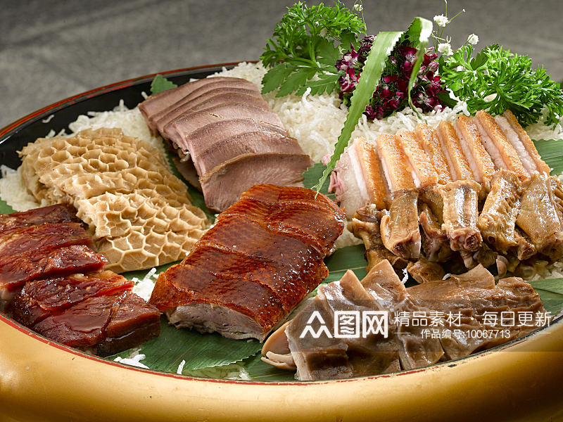 日式烧卤拼盘美食高清摄影图素材