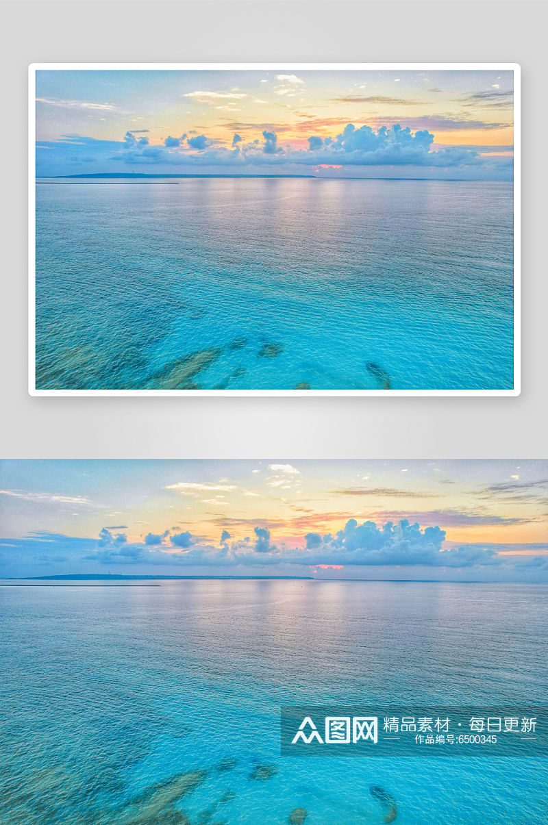 蓝色大海摄影图蓝天白云素材