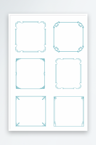 中式矢量花纹边框花边藏式边框素材