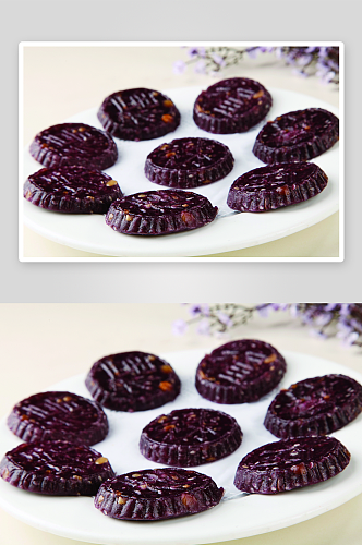 特色紫薯饼高清摄影图