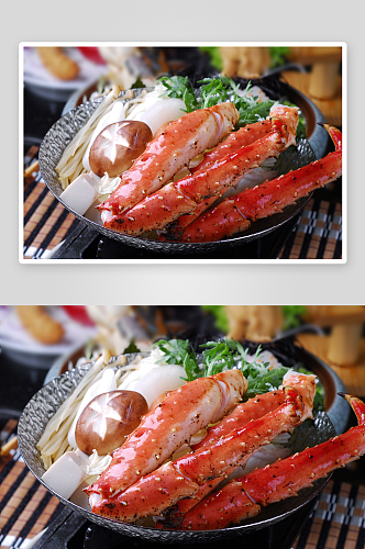 蟹腿海鲜美食高清摄影图