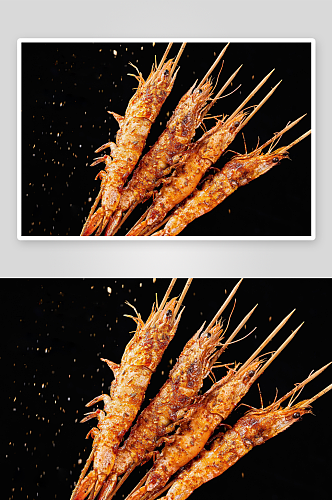 烤虾1海鲜烧烤摄影图