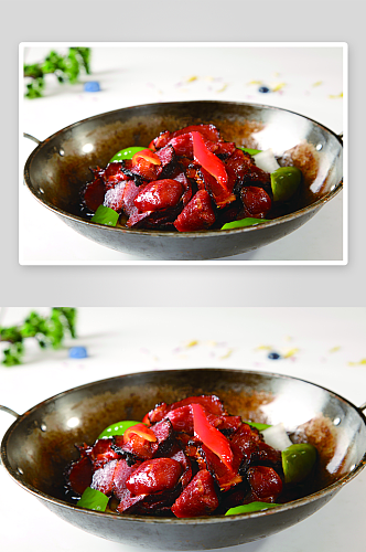 干锅广东腊肉高清摄影图