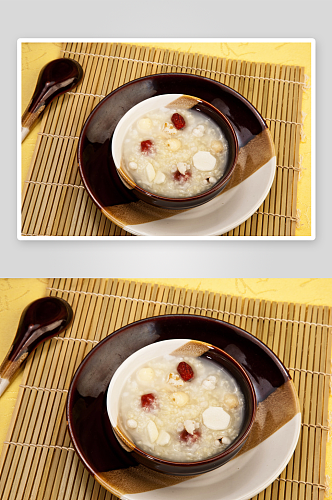 红枣莲子粥早餐高清摄影图