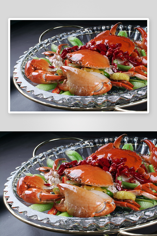 海鲜精品大盘蟹高清摄影图