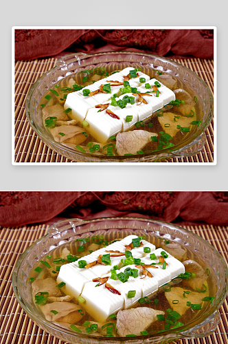 客家土猪肉浸山水豆腐美食高清摄影图