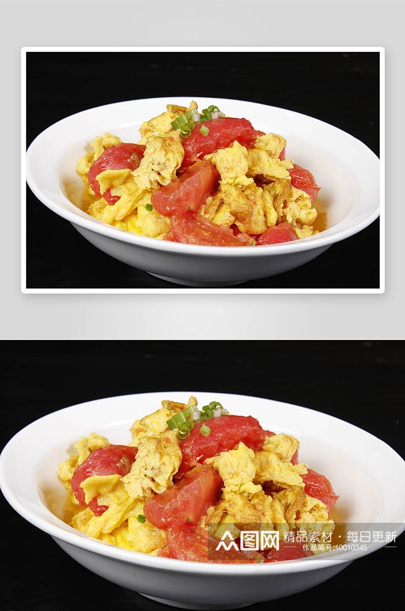 西红柿炒鸡蛋美食高清摄影图素材