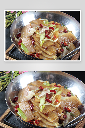 干锅萝卜烧肉美食高清摄影图