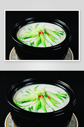 花生浆煮小白菜2高清摄影图