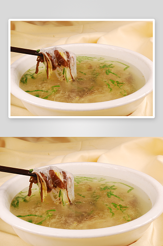榨菜肉丝汤美食高清摄影图