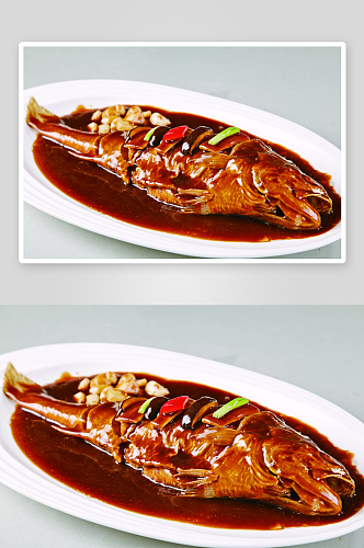 红烧大黄鱼2美食高清摄影图