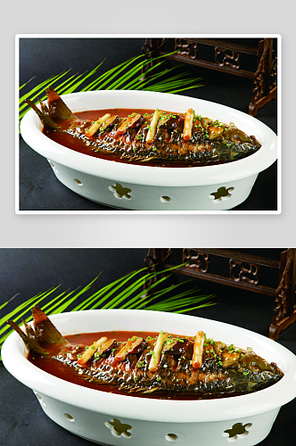 生煎黄河鲤鱼1美食高清摄影图
