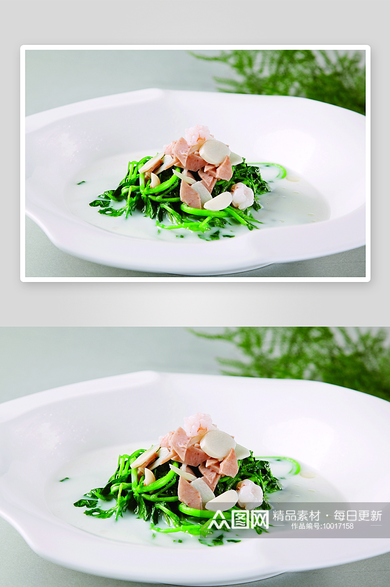 西湖莼菜蜗牛羹1美食高清摄影图素材