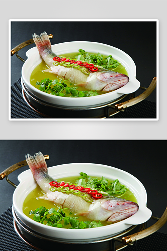 明炉醋椒鱼美食高清摄影图