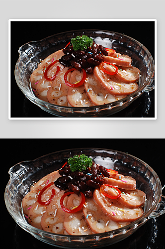 甜豆蜜藕美食高清摄影图
