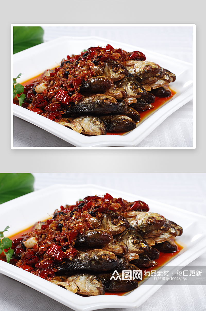 豆豉辣椒蒸火焙鱼美食高清摄影图素材