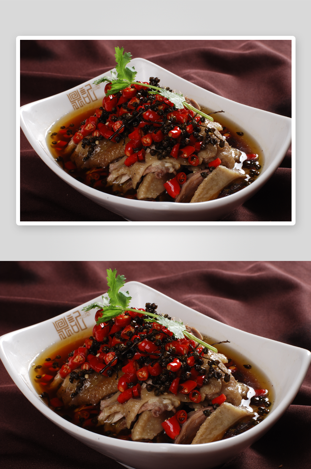 鲜花椒浸土鸡美食高清摄影图素材