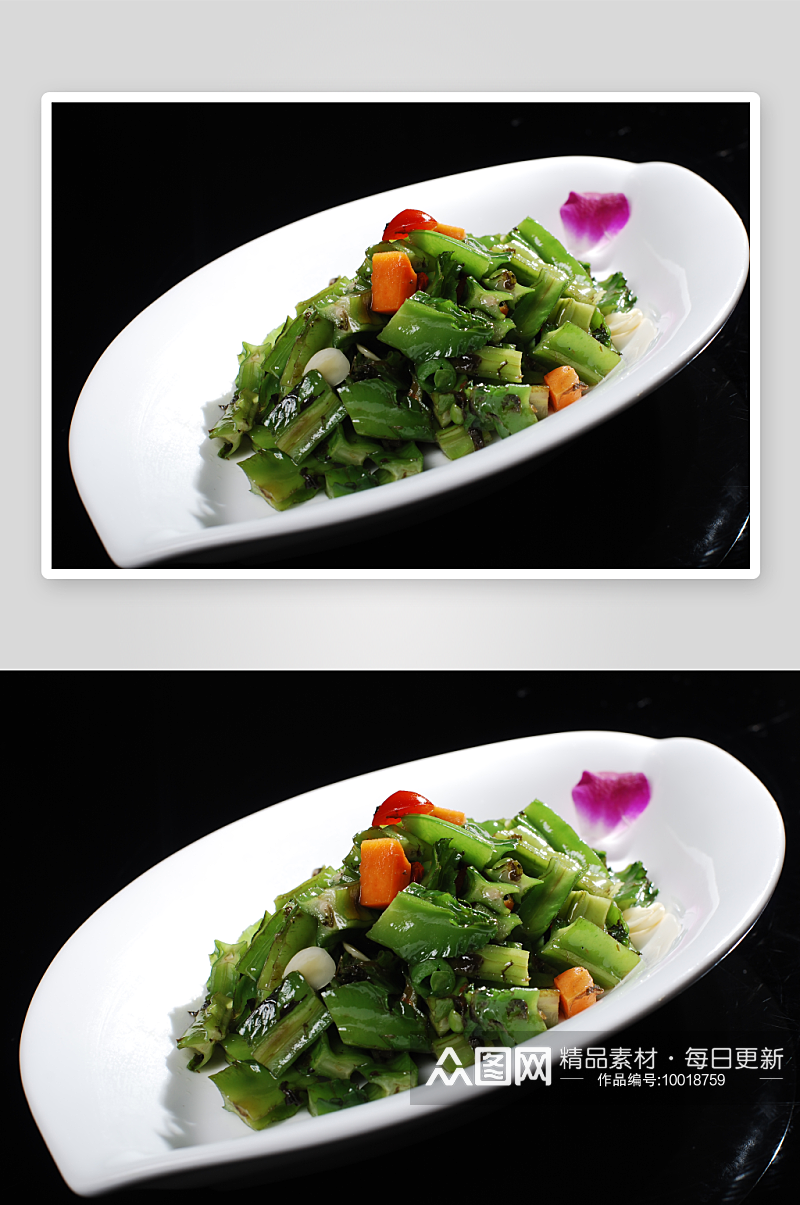 榄菜龙豆美食高清摄影图素材