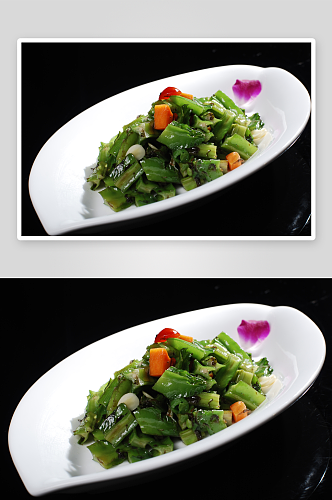 榄菜龙豆美食高清摄影图