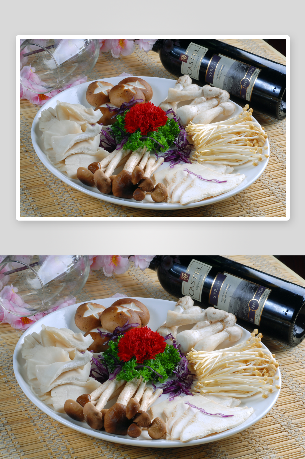 菌类杂菌拼盘火锅配菜摄影图素材