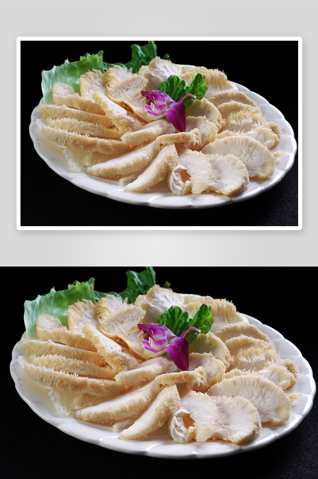 菌类猴头菇火锅配菜摄影图素材