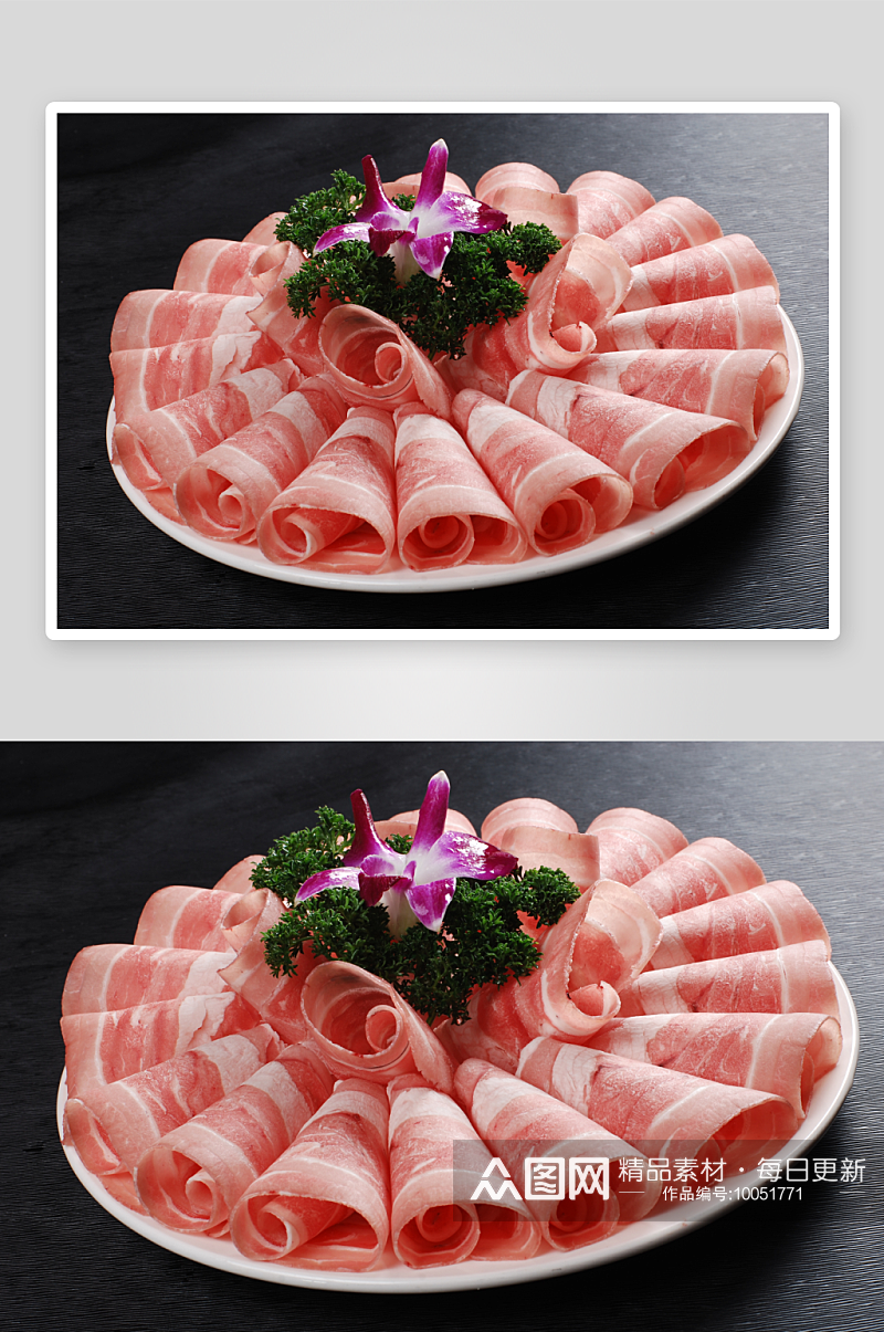 羔羊肉火锅配菜摄影图素材