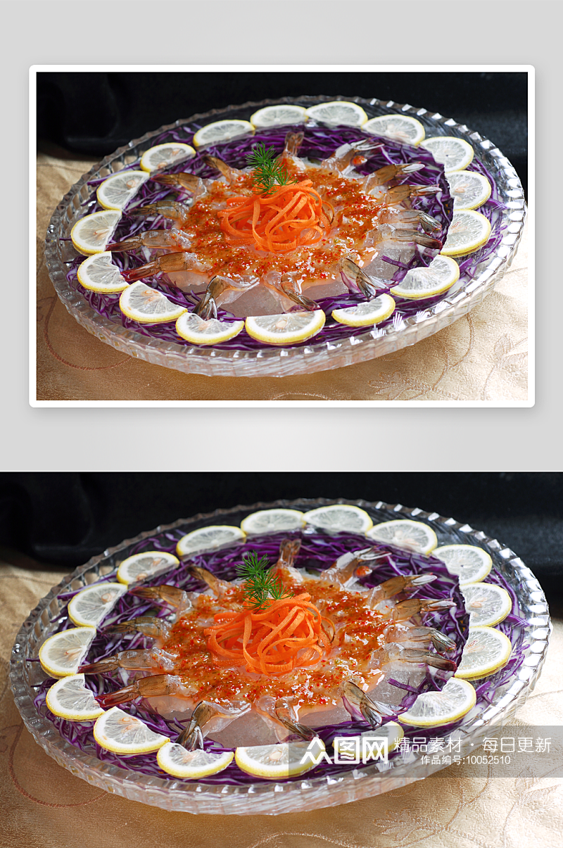 泰式刺身虾凉菜美食摄影图素材