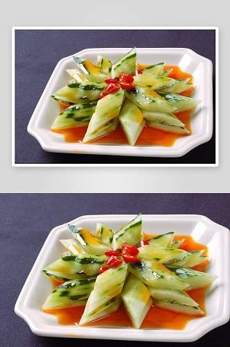 红油黄瓜凉菜美食摄影图