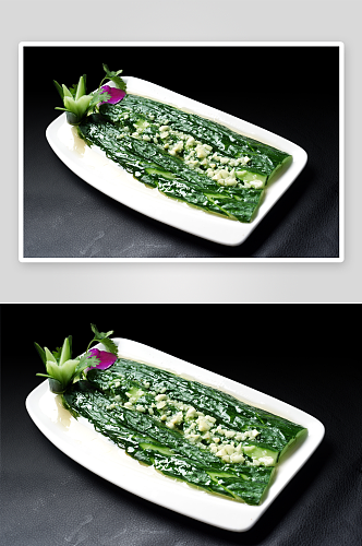 蒜泥黄瓜元份凉菜美食摄影图