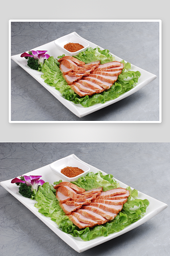 秘制松板肉凉菜美食摄影图