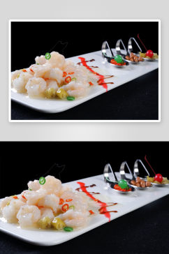 米椒水晶虾大凉菜美食摄影图