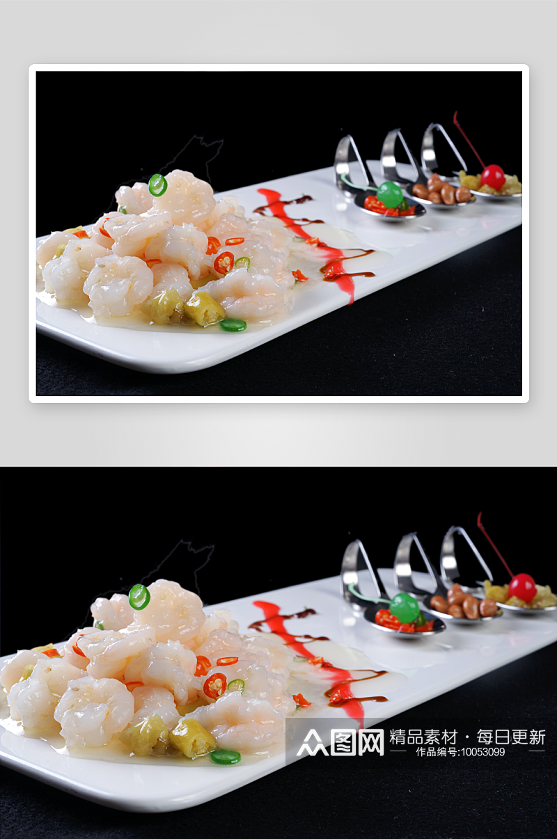 米椒水晶虾大凉菜美食摄影图素材