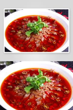 米椒牛肉凉菜美食摄影图