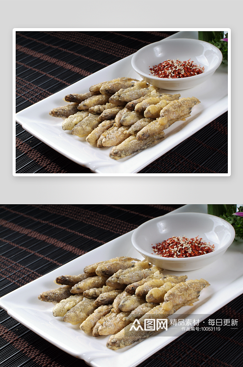 酥香小榨鱼凉菜美食摄影图素材