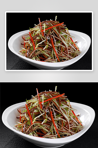 松柳豆干凉菜美食摄影图