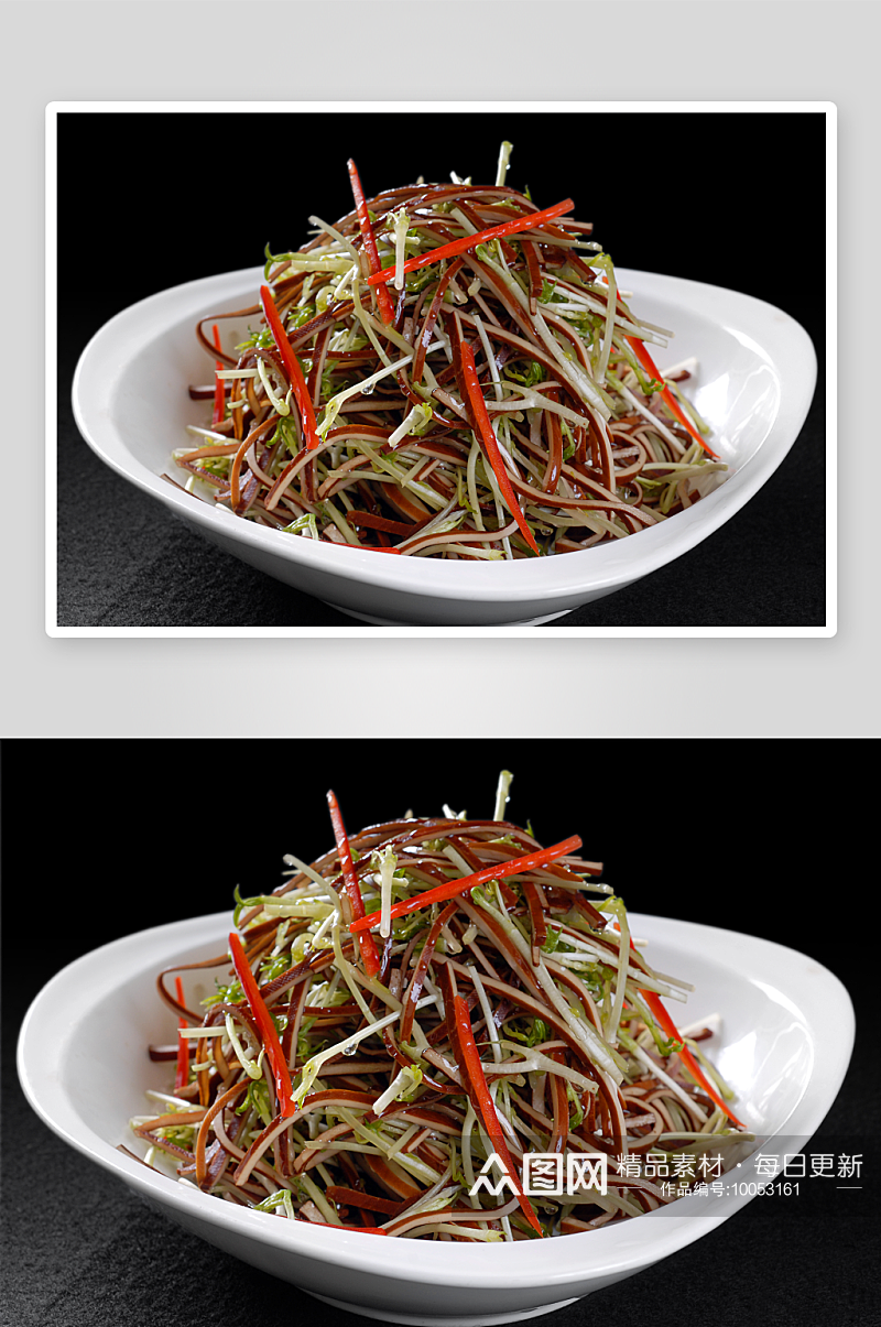 松柳豆干凉菜美食摄影图素材