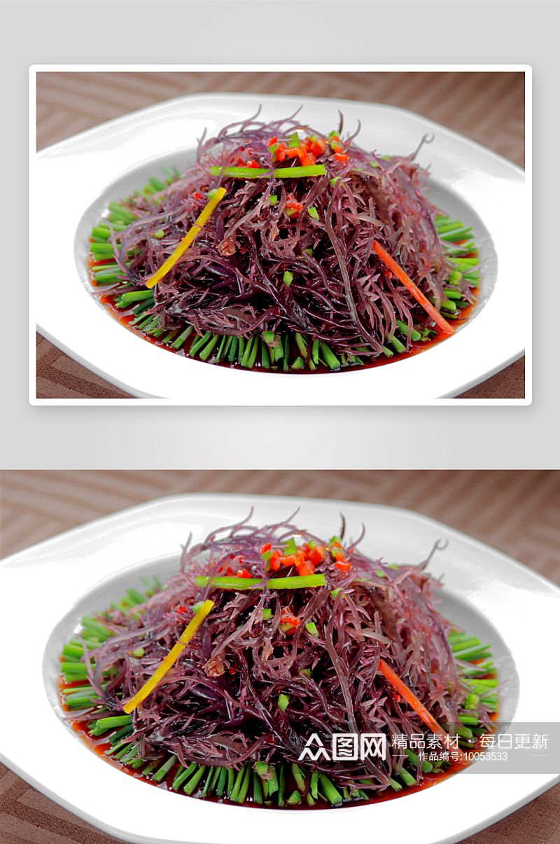 爽脆紫晶藻凉菜美食摄影图素材