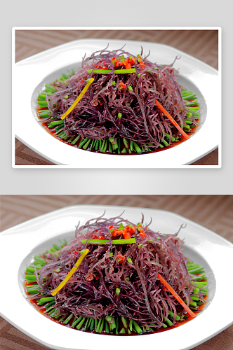 爽脆紫晶藻凉菜美食摄影图