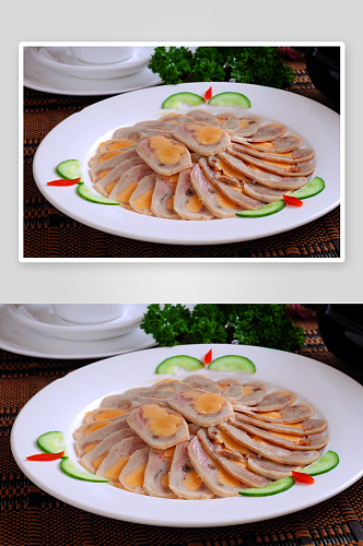 蛋黄鸭卷凉菜美食摄影图