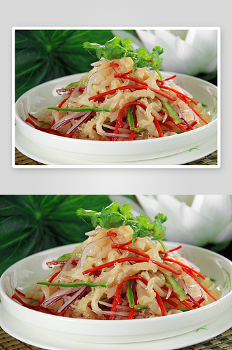 生拌海蜇丝凉菜美食摄影图