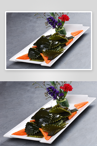 山椒海带茎凉菜美食摄影图